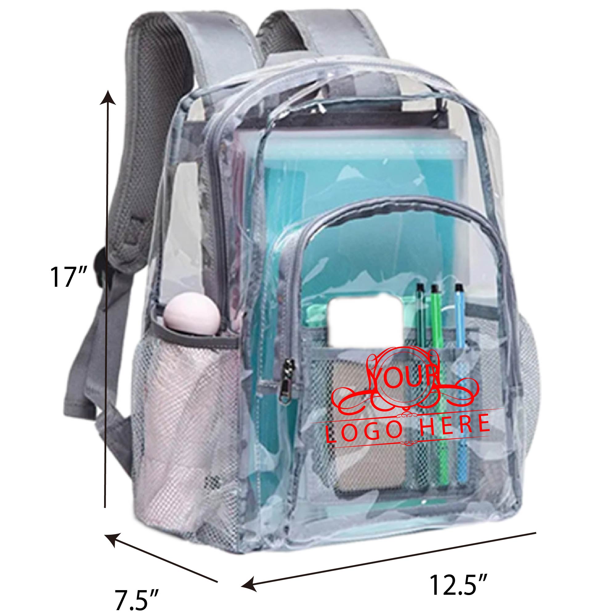 Water-Resistant Clear PVC Backpack 3