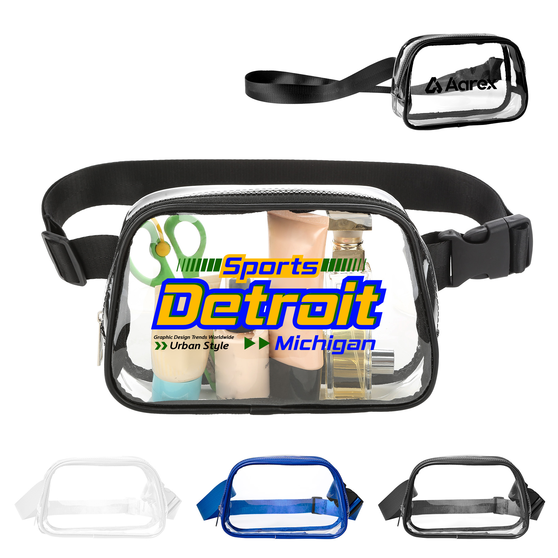 Stadium Approved Clear PVC Crossbody Belt Bag 2