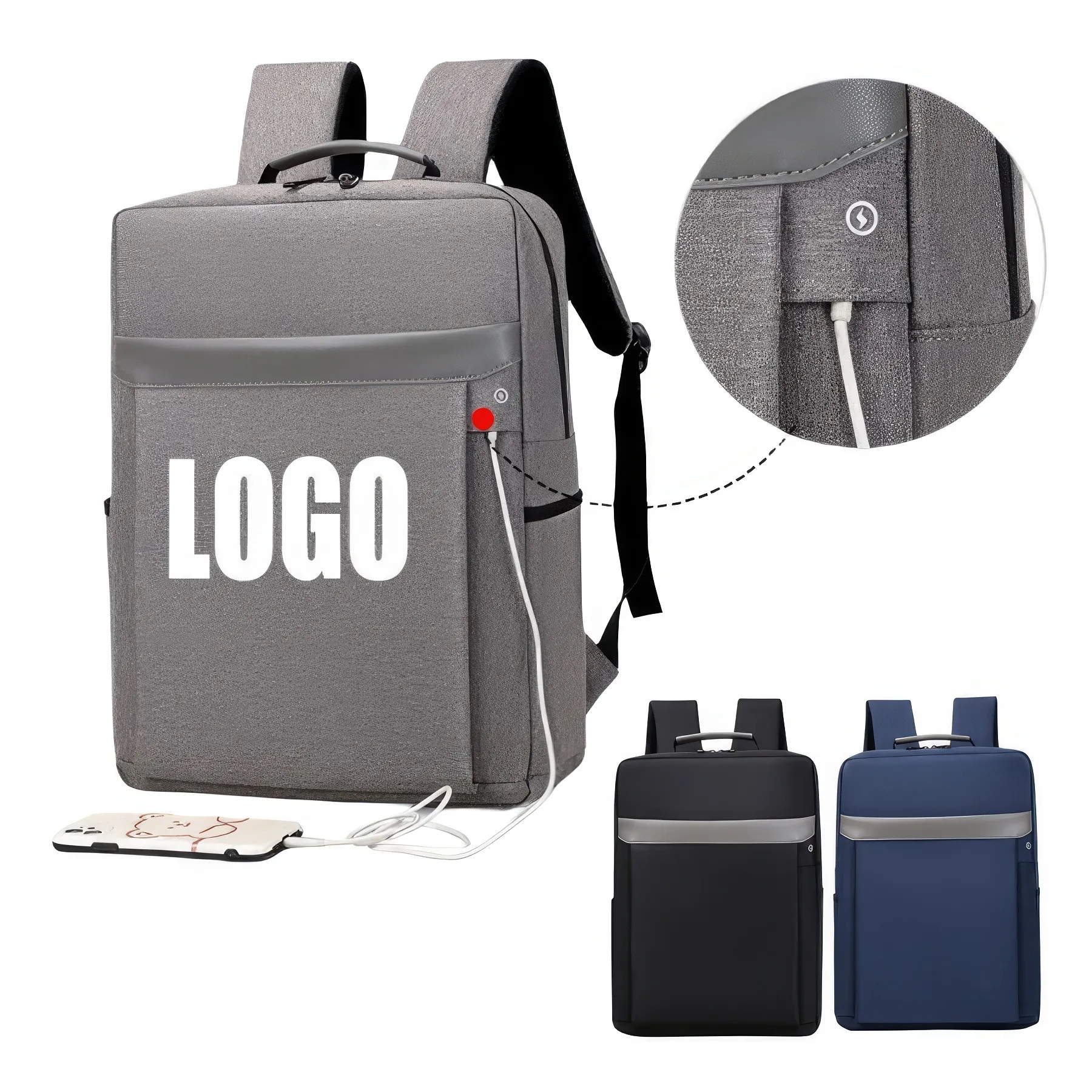 Business Trave School Laptop Backpack with USB Port 2