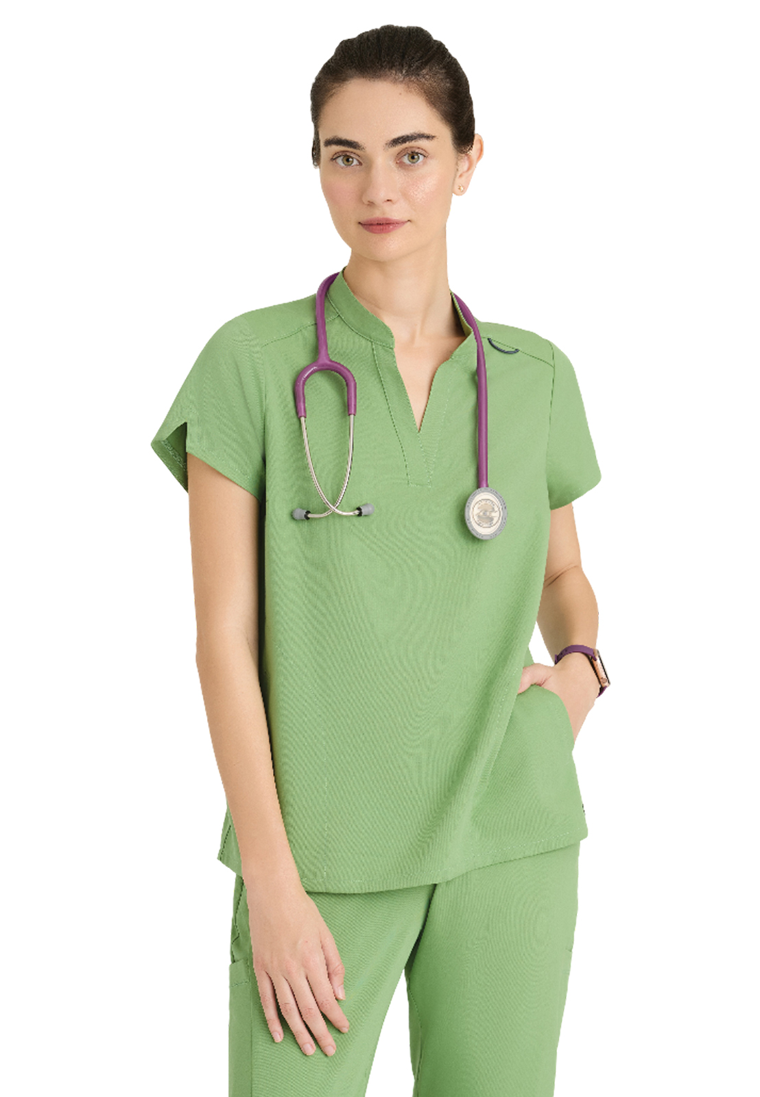 Grey's Anatomy Spandex Stretch - Women's Two-Pocket Avery Scrub Top