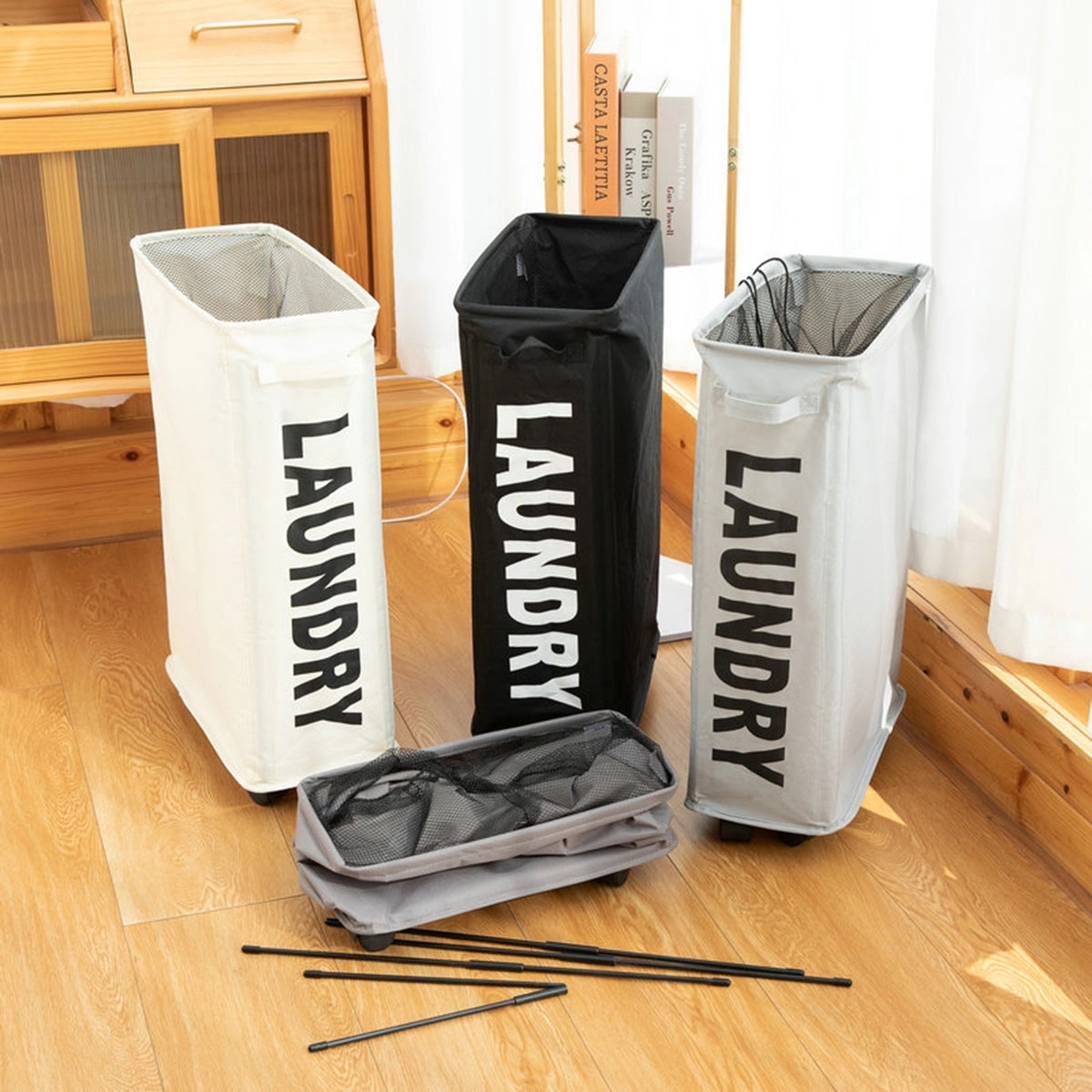 Rolling Slim Laundry Basket 3