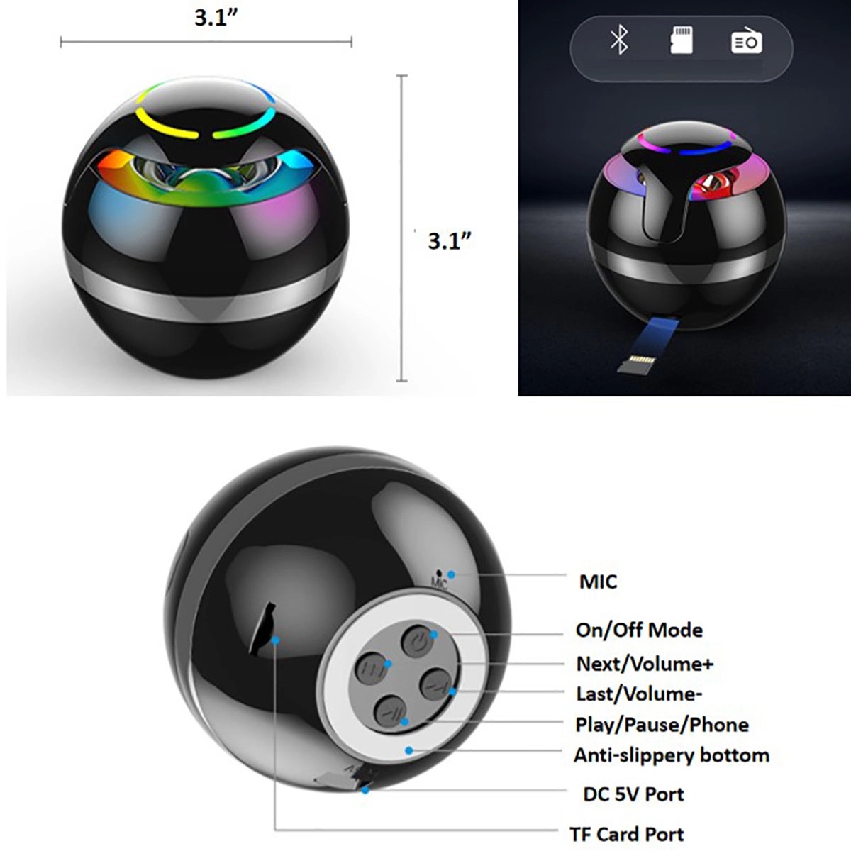 Mini Bluetooth Wireless Speaker 3