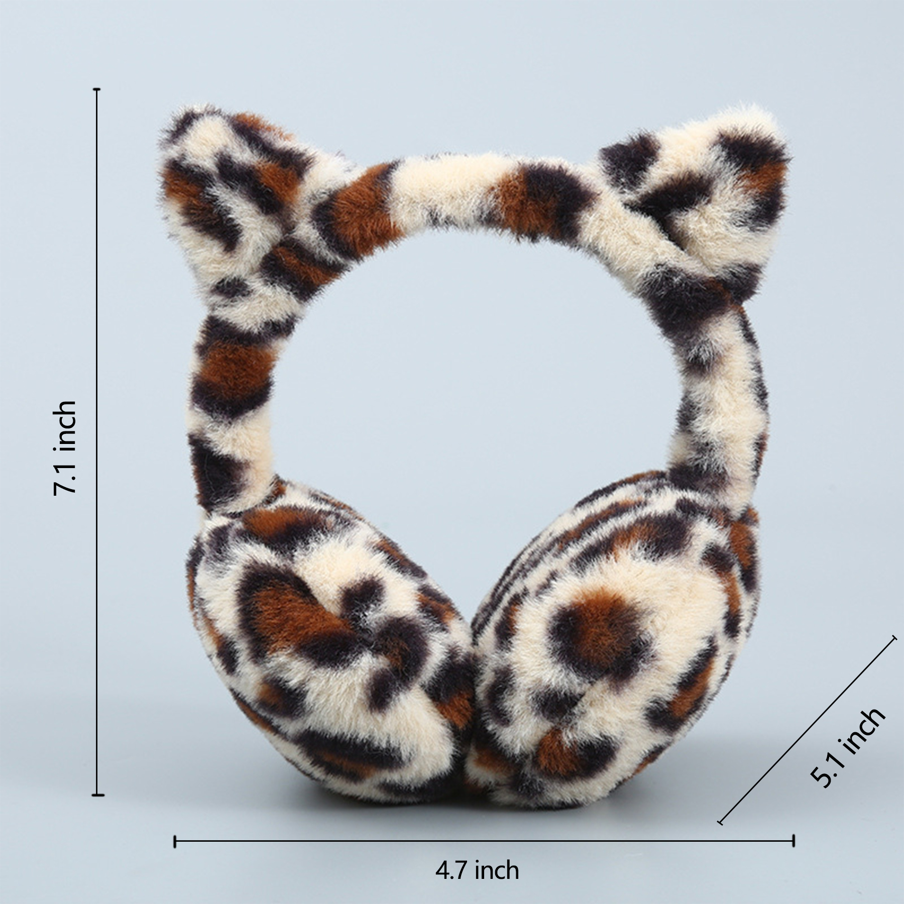Winter Ear Warmer Cat Leopard Print Earmuff 7