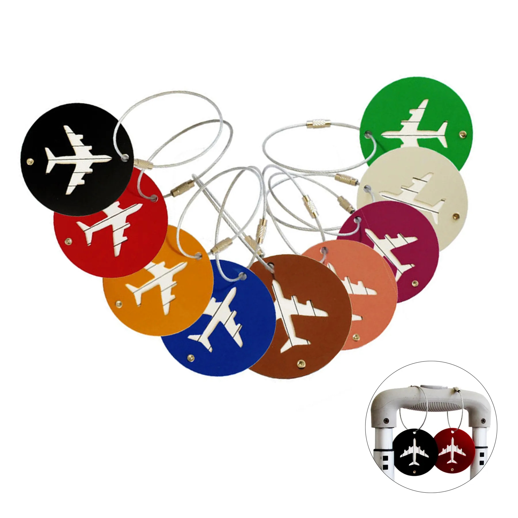 Circular Metal Luggage Tag 4