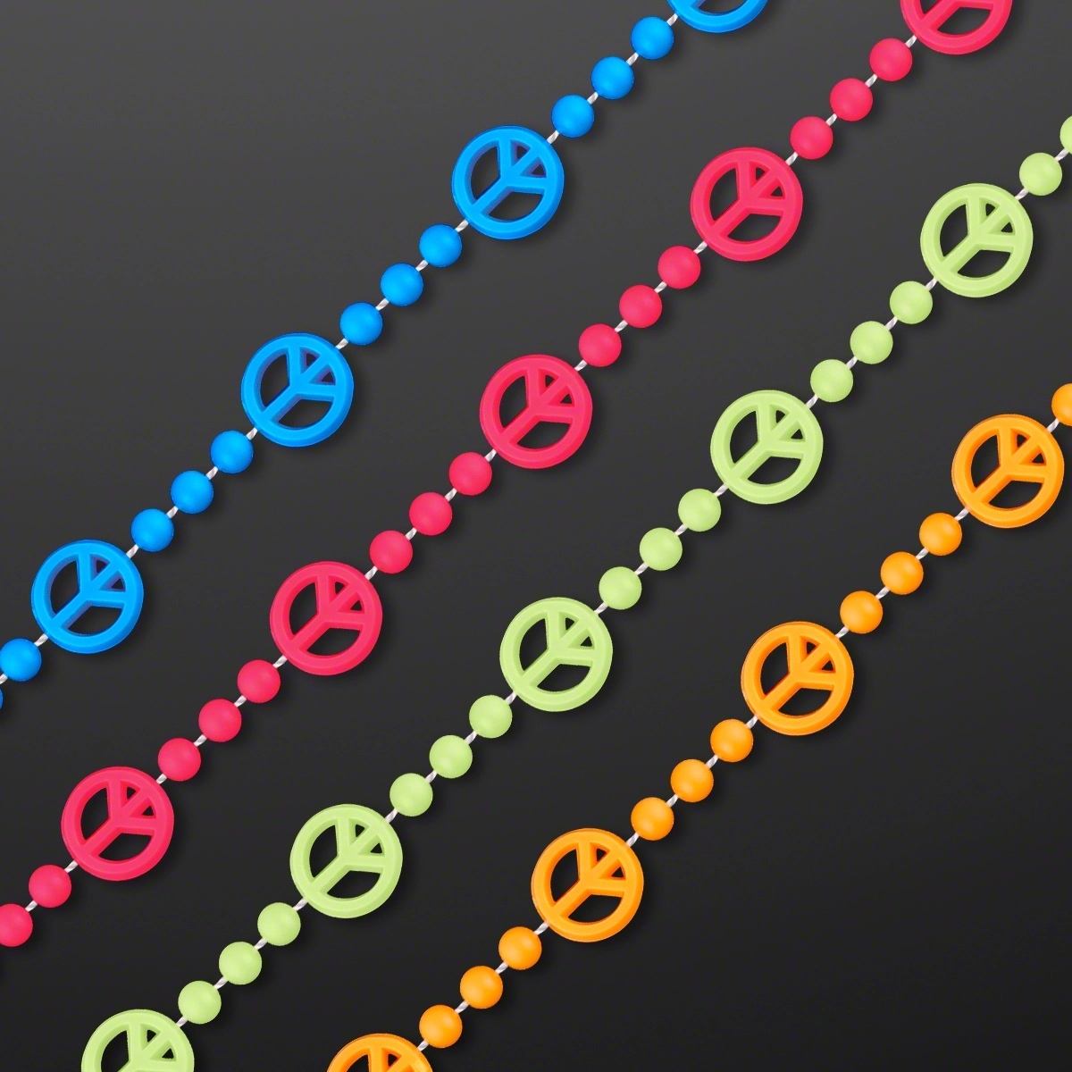 Peace Sign Bead Necklaces (NON-LIGHT UP) 6