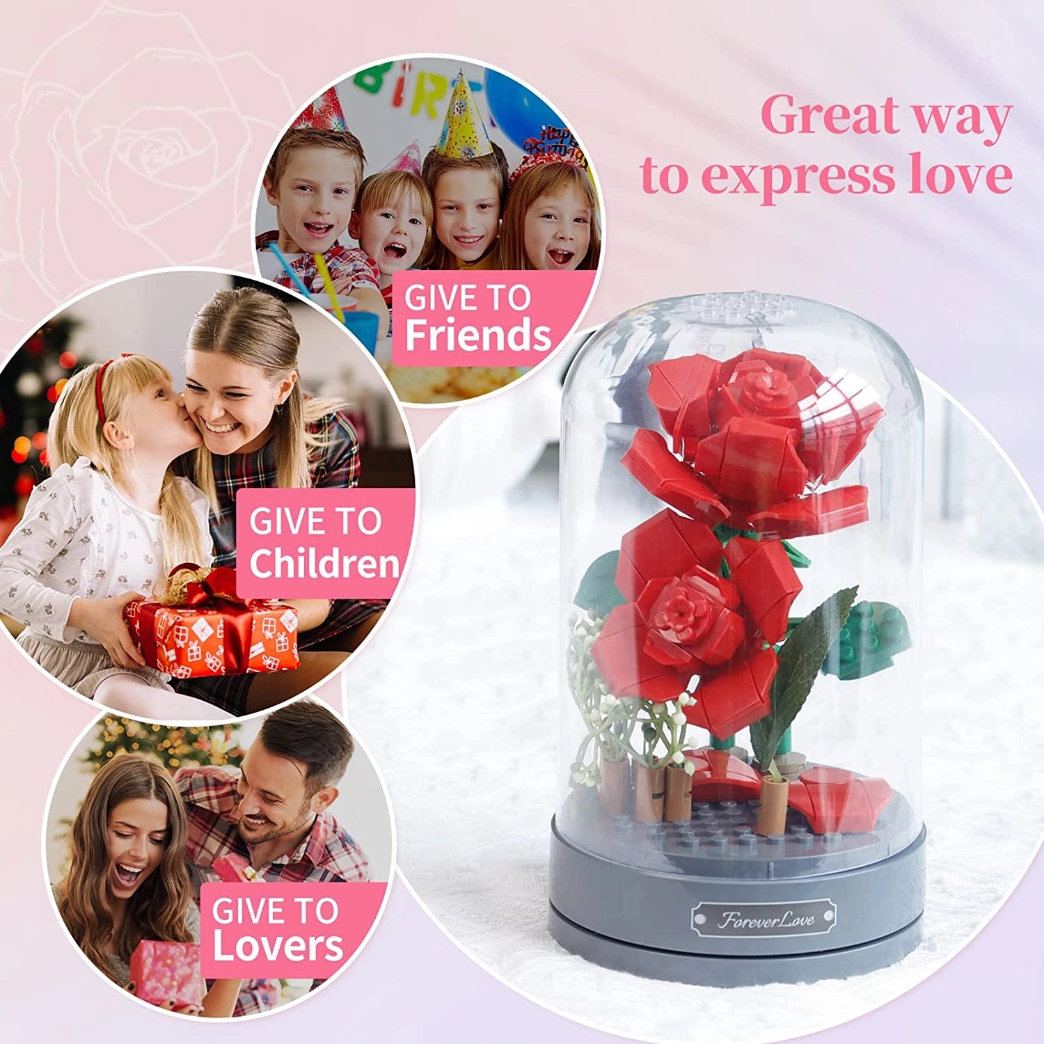 Rose Flower Bouquet Building Toys Set 2