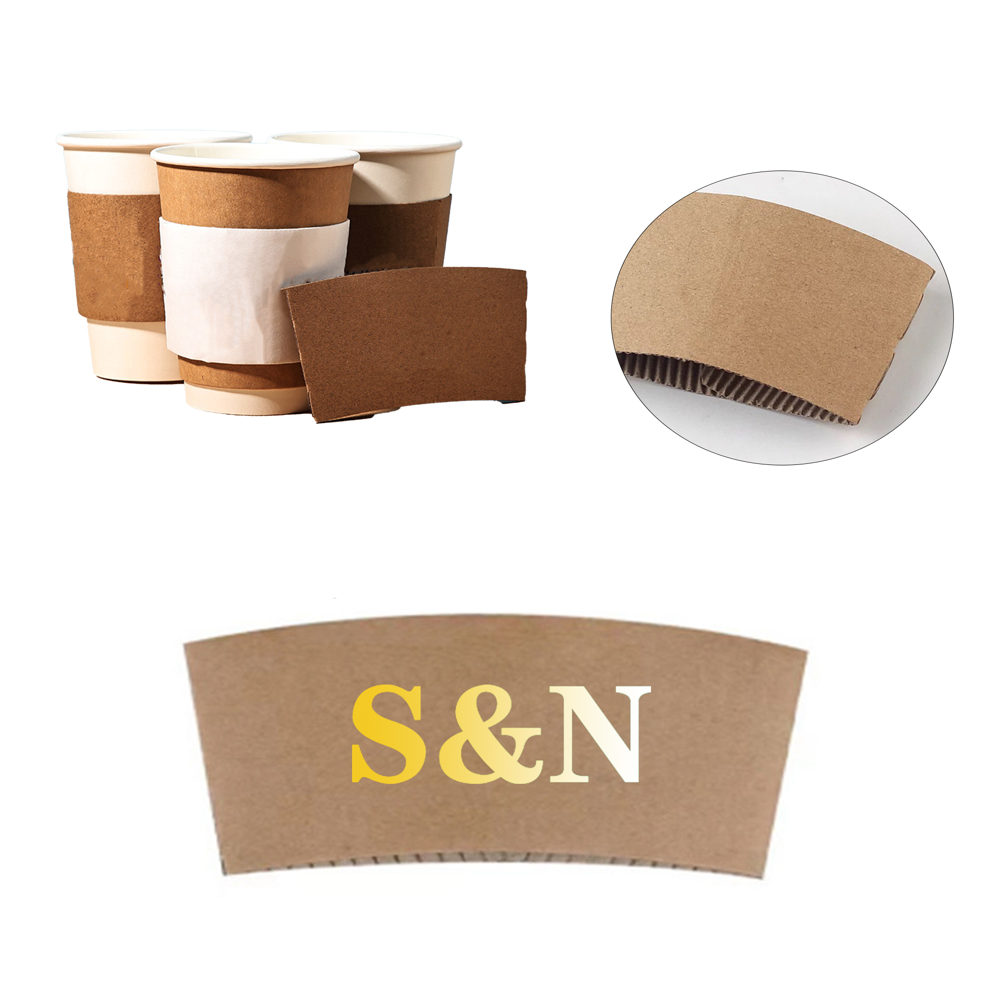 Disposable Kraft Paper Coffee Cup Cover 2