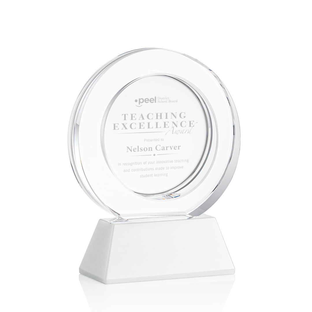 Templeton Award on Base - White, custom award with logo imprint 10