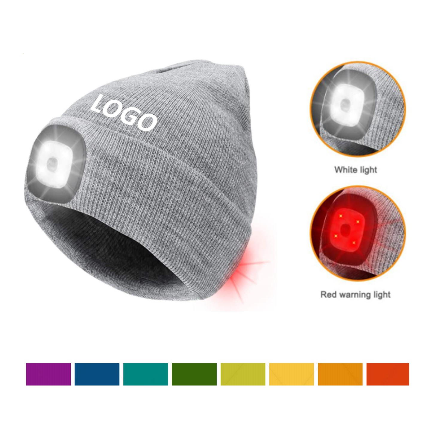 Front and Rear LED Light Knitted Beanie 2
