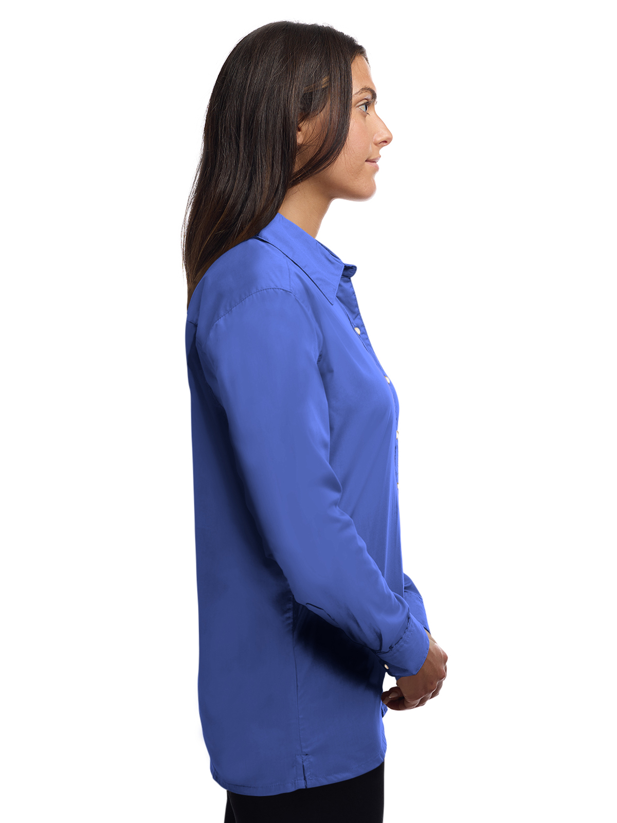 Blue Generation - Women's Pocketless Long Sleeve Superblend Poplin Shirt 35
