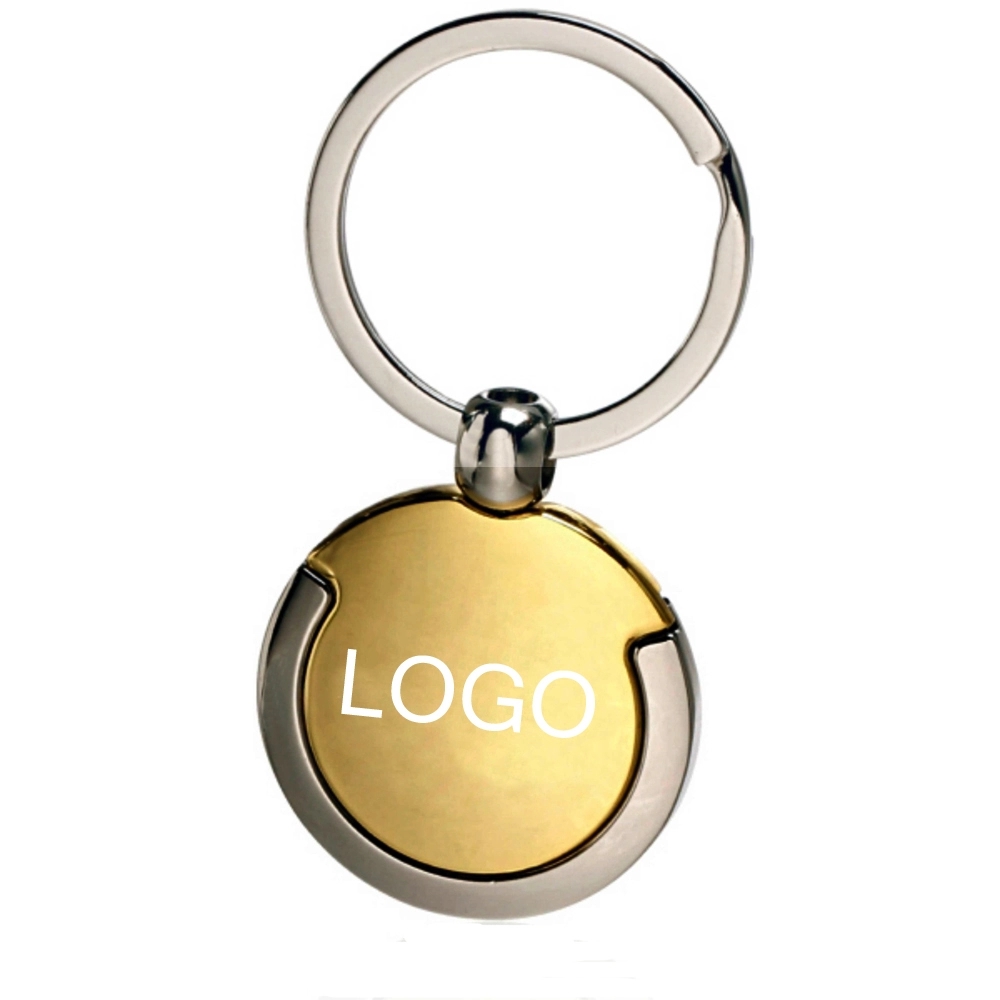 Gold and Silver Round Keychain 1