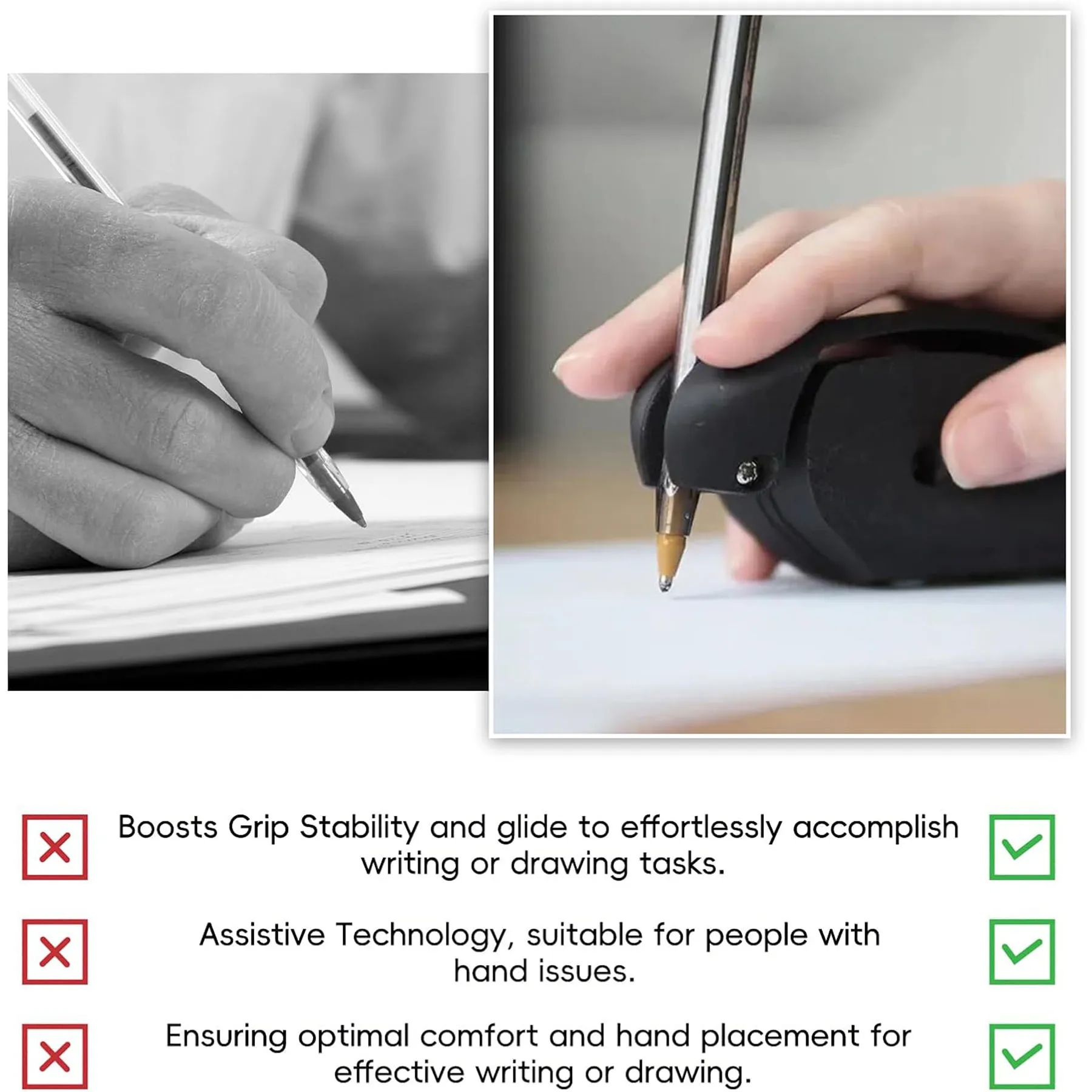Reusable Grooved Handwriting Pen Grips &  Holder 6