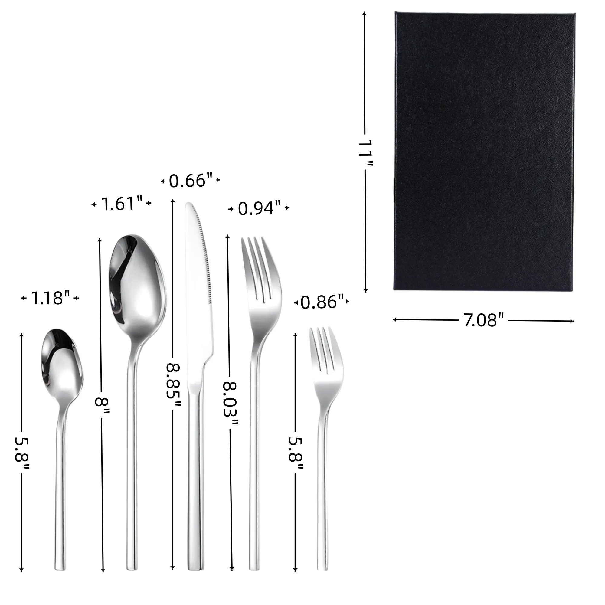 5 Piece Stainless Steel Flatware Set Knife Forks In Gift Box 4
