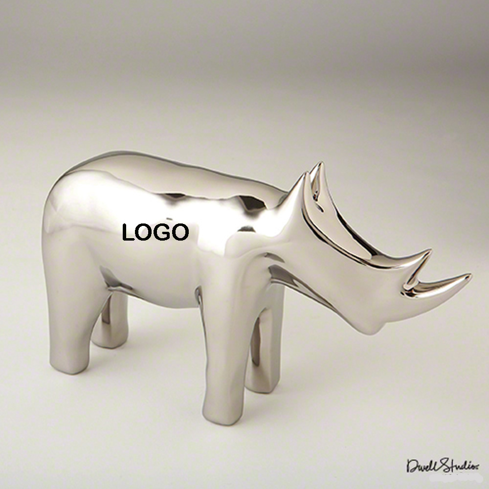 Unique Electroplated Ceramic Rhino for Home Deco and Office 1