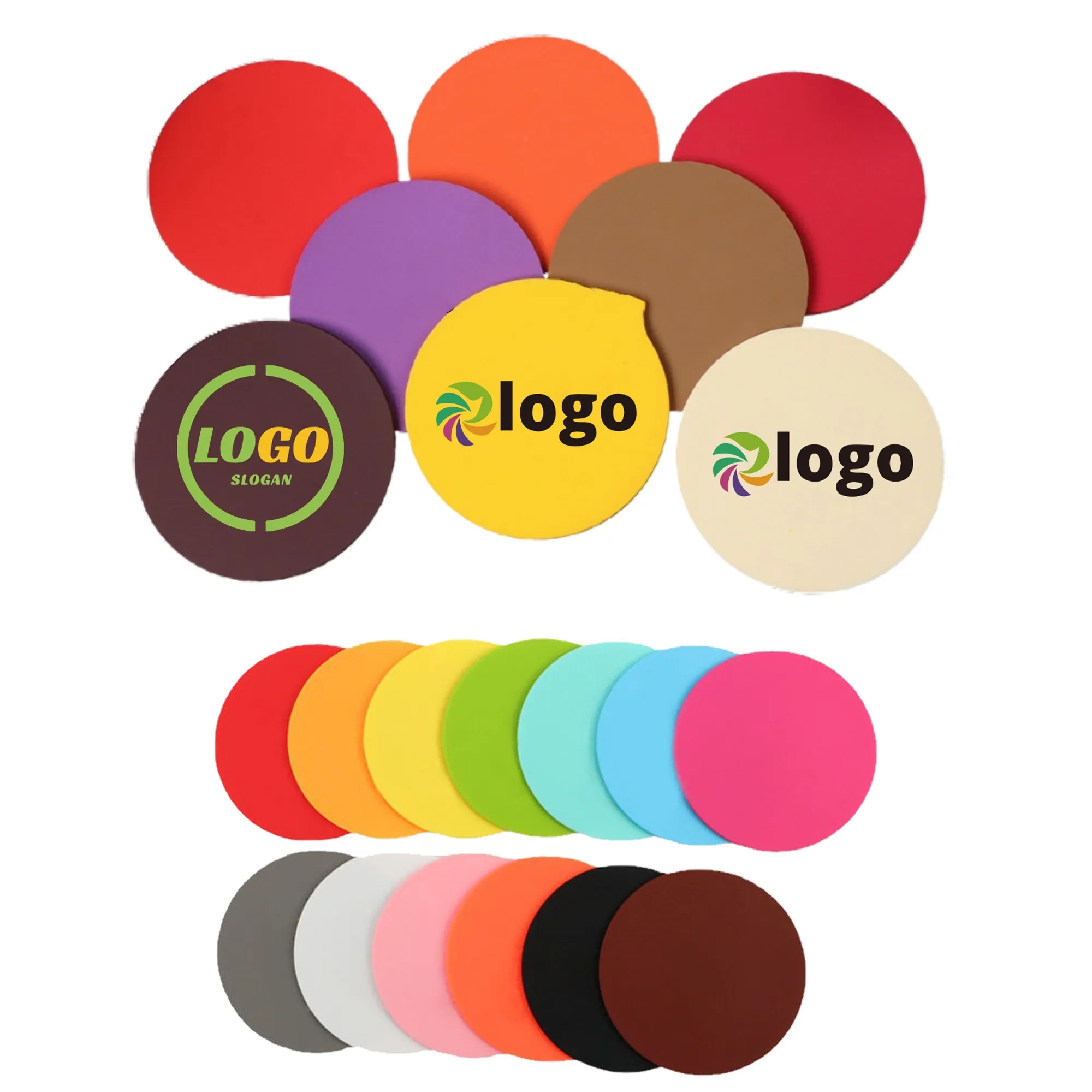 MOQ50 Full Color Reusable Round Soft PVC Coaster 2