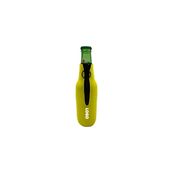 Customized Ring Zipper Collapsible Neoprene Bottle Cooler 3