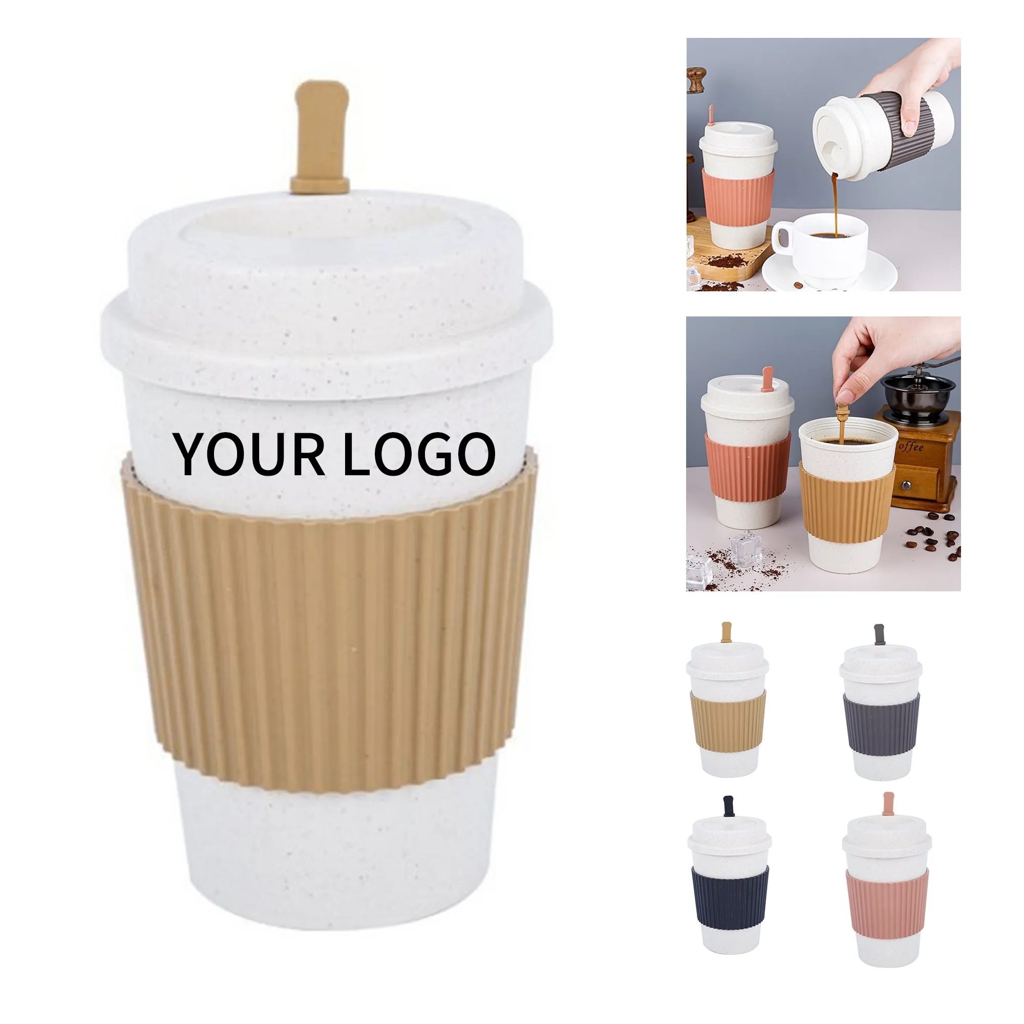 Reusable Wheat Straw Coffee Cup 16oz 2