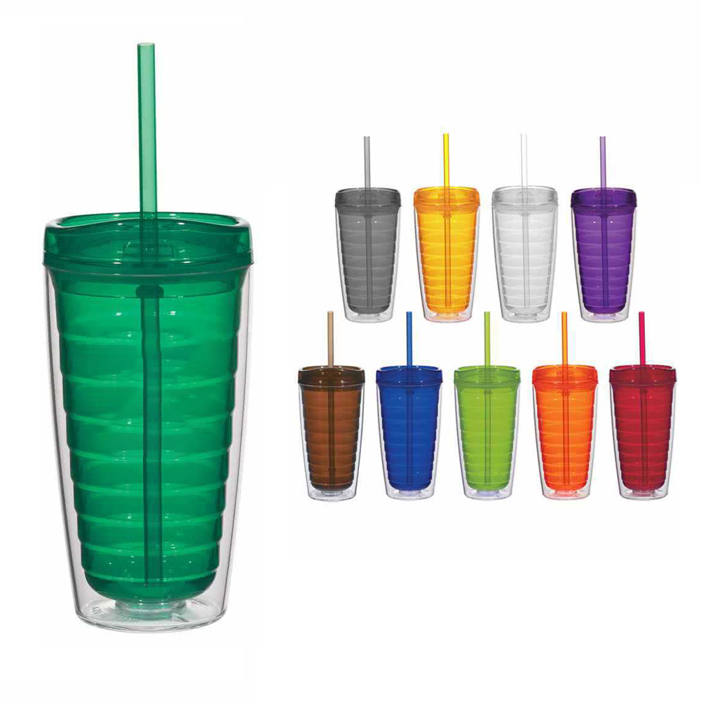 Double Wall Tumbler with Lid and Straw 6