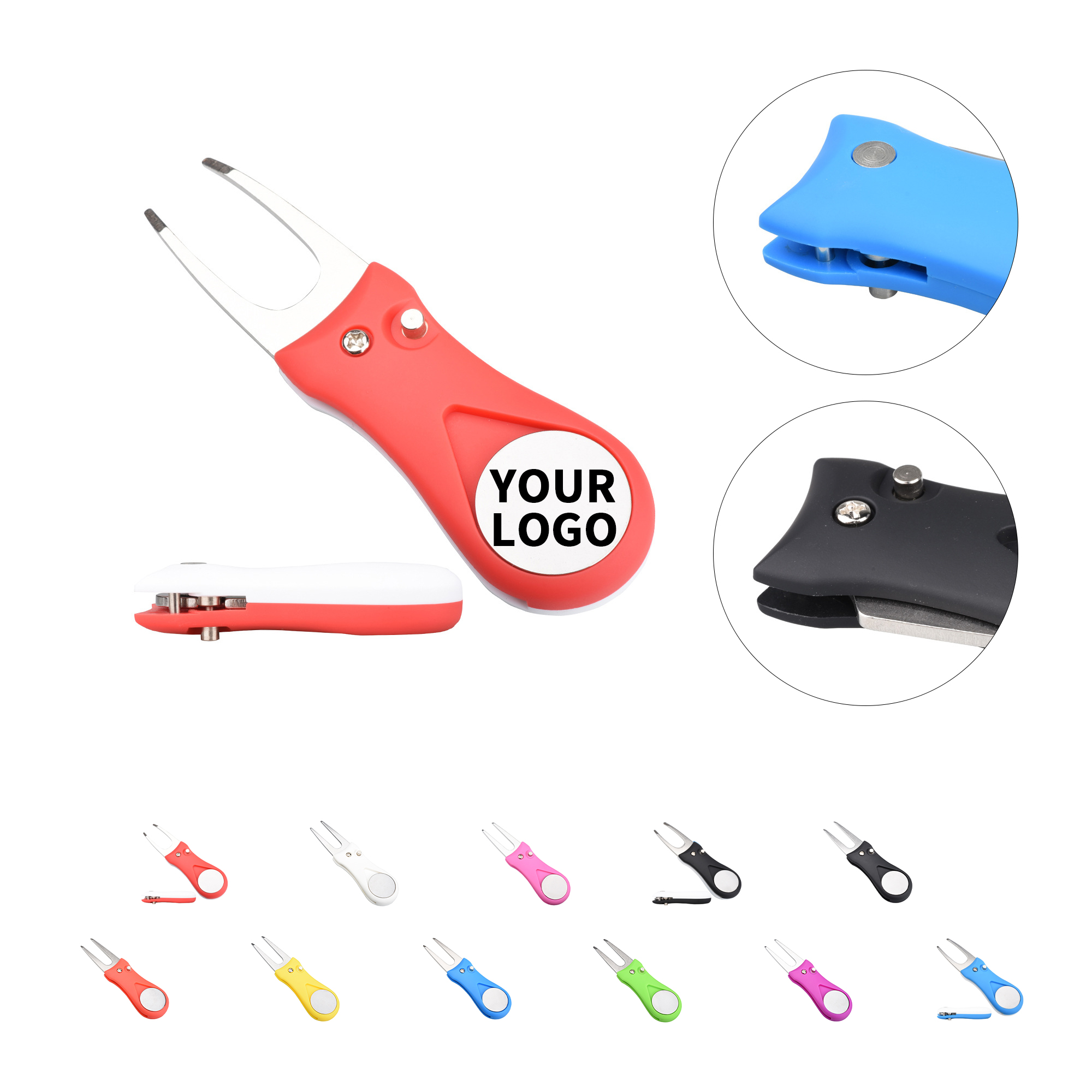 Foldable Golf Divot Repair Tool With Dome Label 4