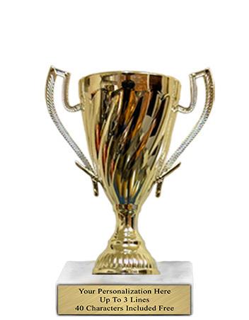 Cup Trophy: 5.5", 3x2" Marble base w/ 4.7" plas 2