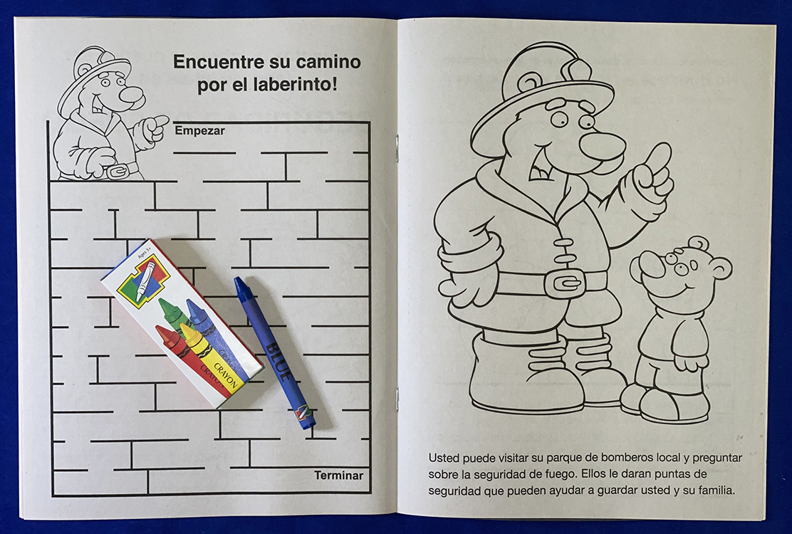 COLORING SET - Practice Fire Safety (Spanish) Coloring Book Fun Pack 5
