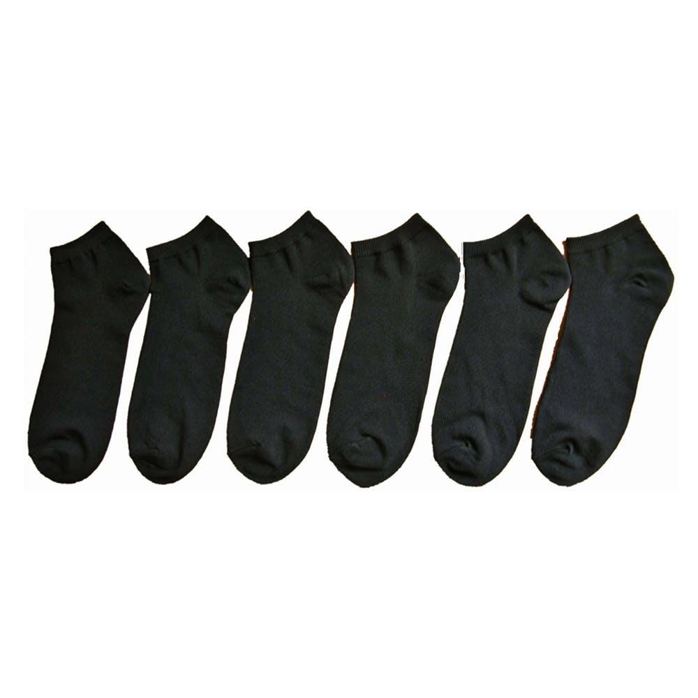 Men's No-Show Socks - Black Size 10-13 2