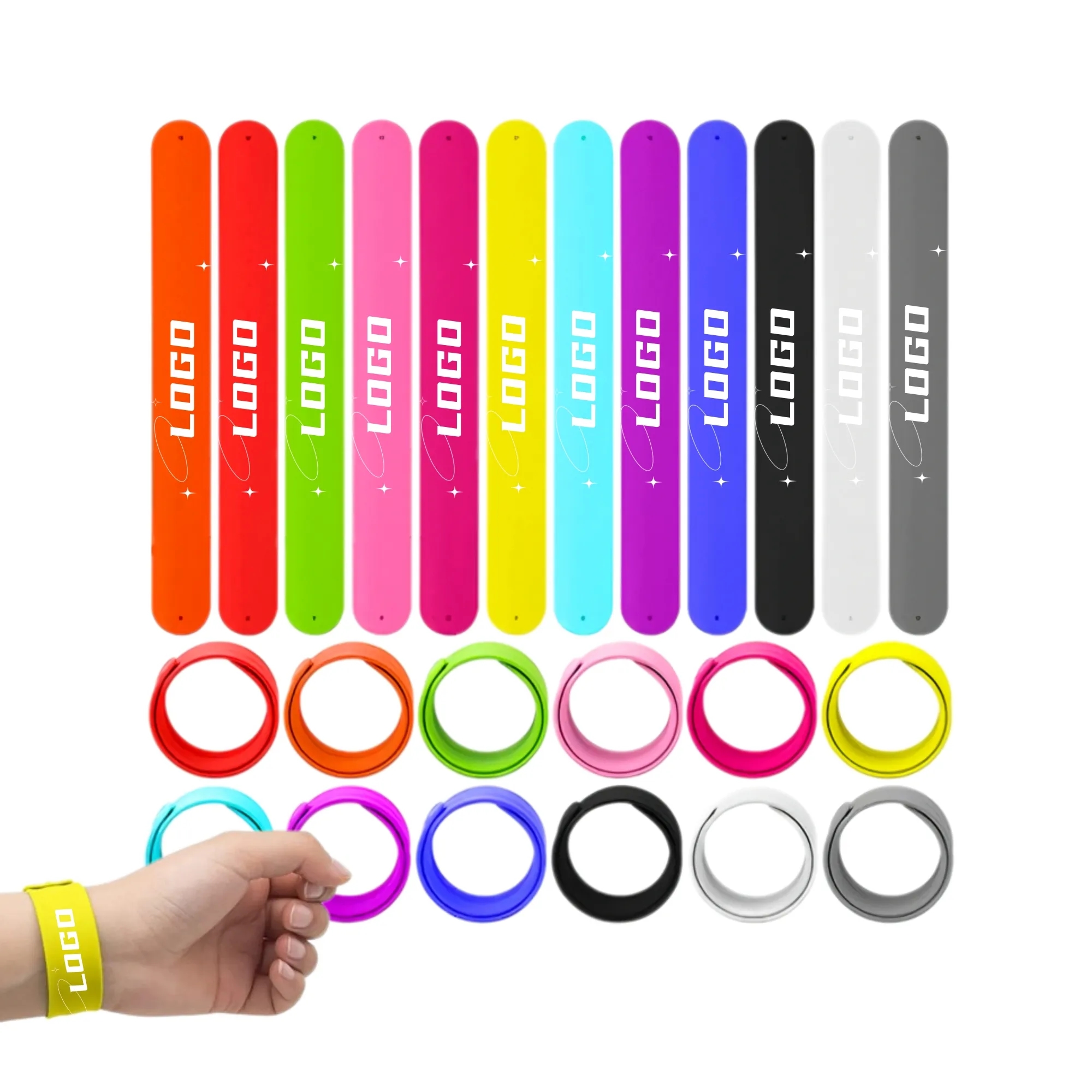Custom Silicone Slap Bracelet 12 Colors 6