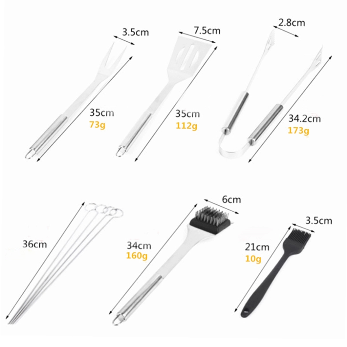 BBQ Grill Accessories 9 PCS Stainless Steel Grilling Tools 5