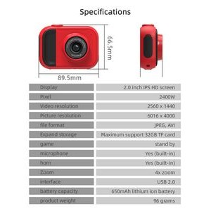 2.0 Inches Ips Screen Digital Kids Camera 3