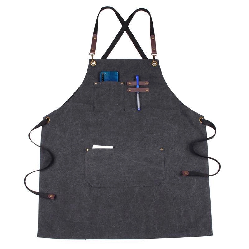 Kitchen Style Washed Canvas Apron 5