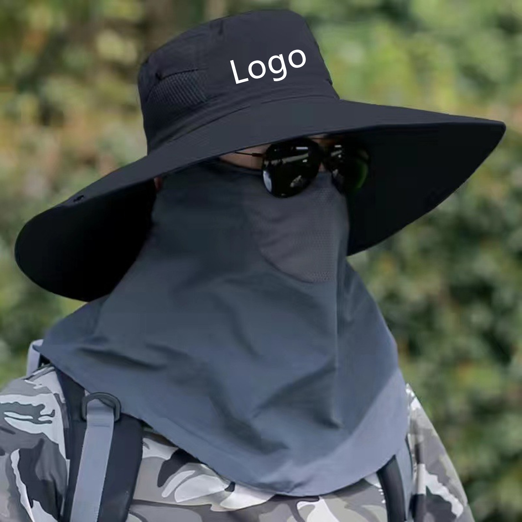 Face Mask Wide Brim Bucket Hat 2