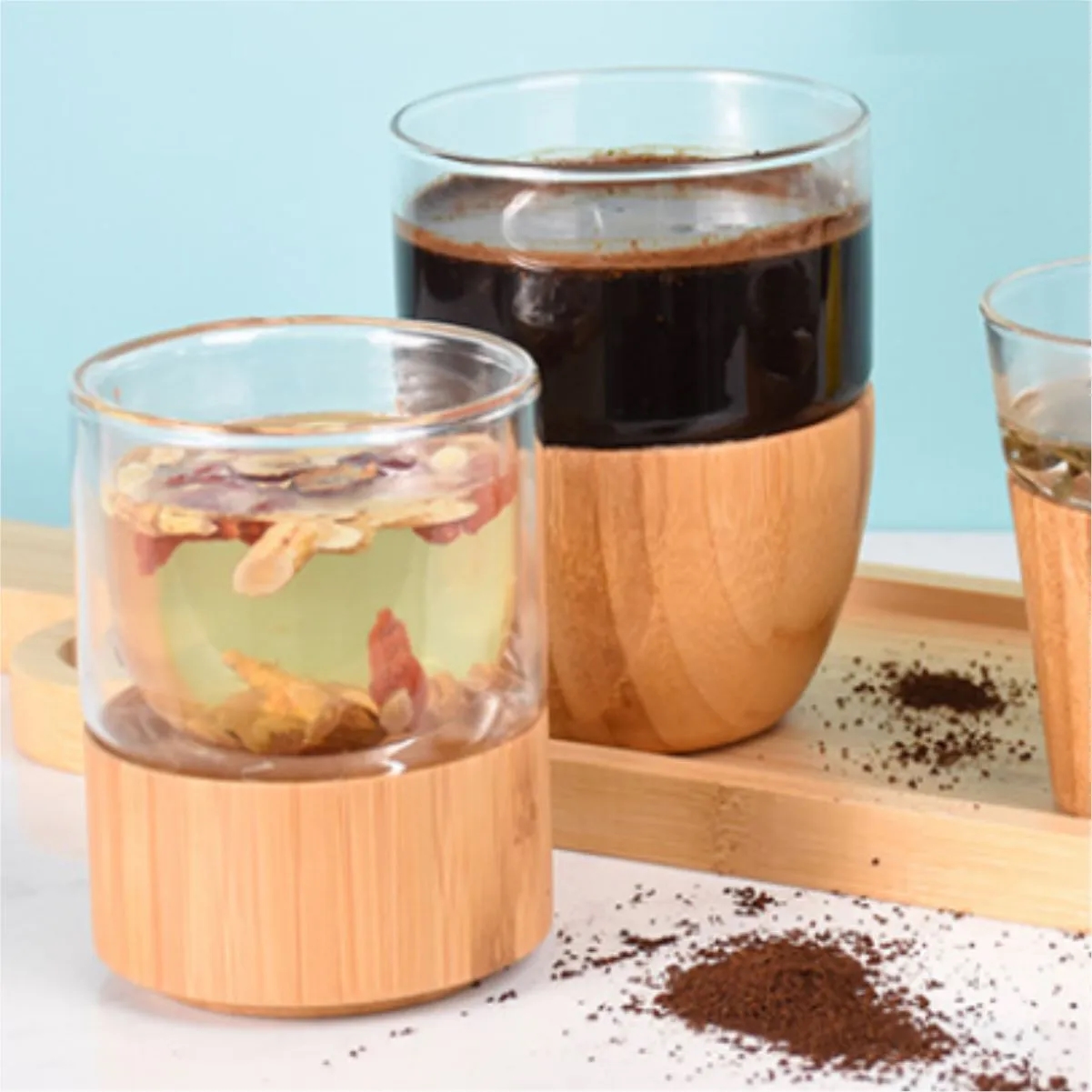 16 Oz. Glass Cup With Bamboo Base Custom Logo Gift Mugs 4