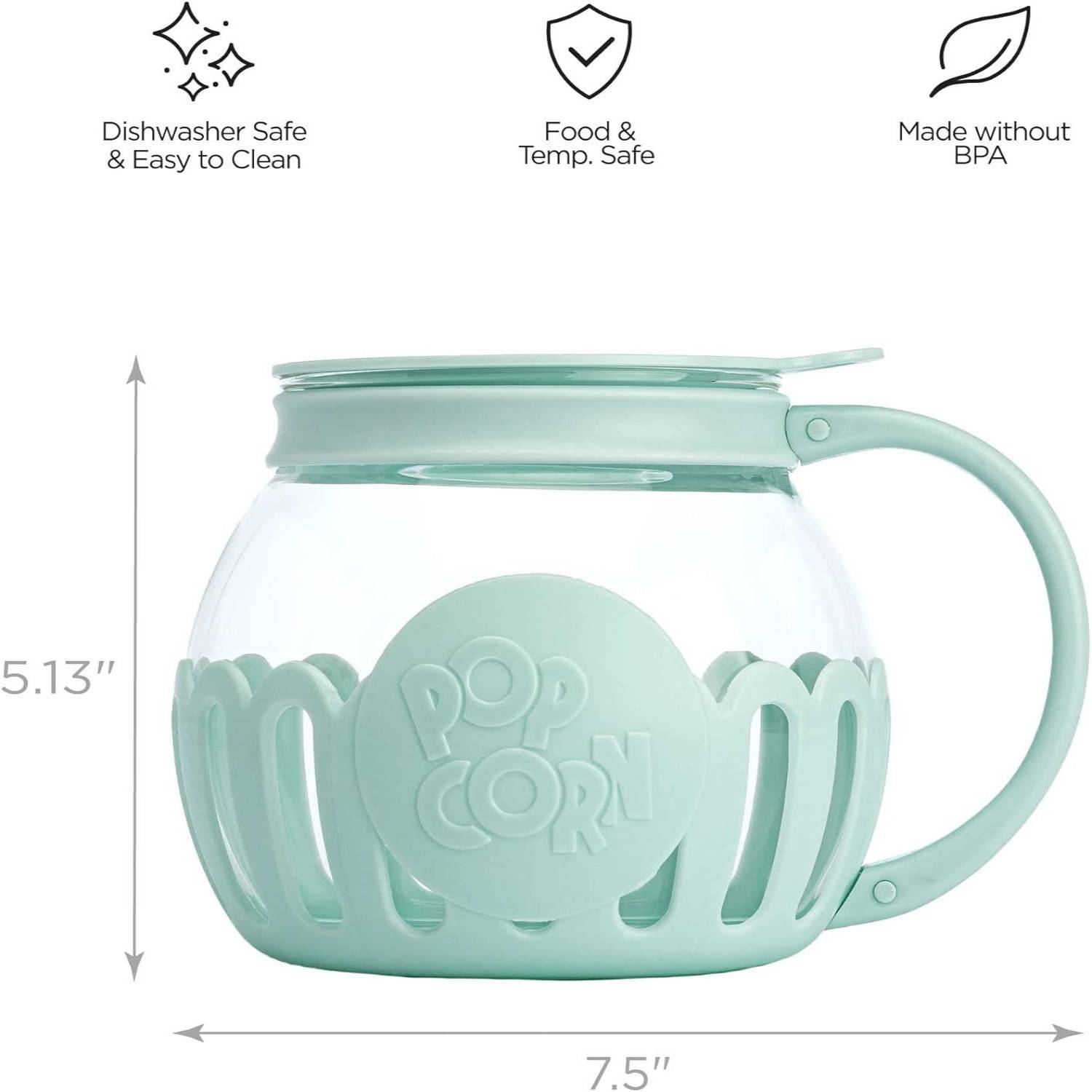 100oz Borosilicate Glass Microwave Popcorn Maker Popper Bowl 2