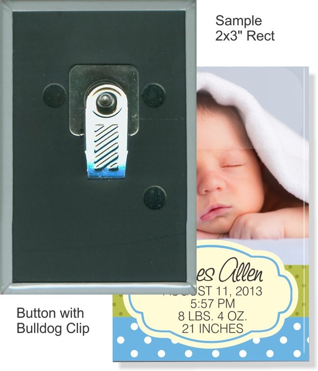 Bulldog Clip 2 X 3 Inch Rectangular Button 2