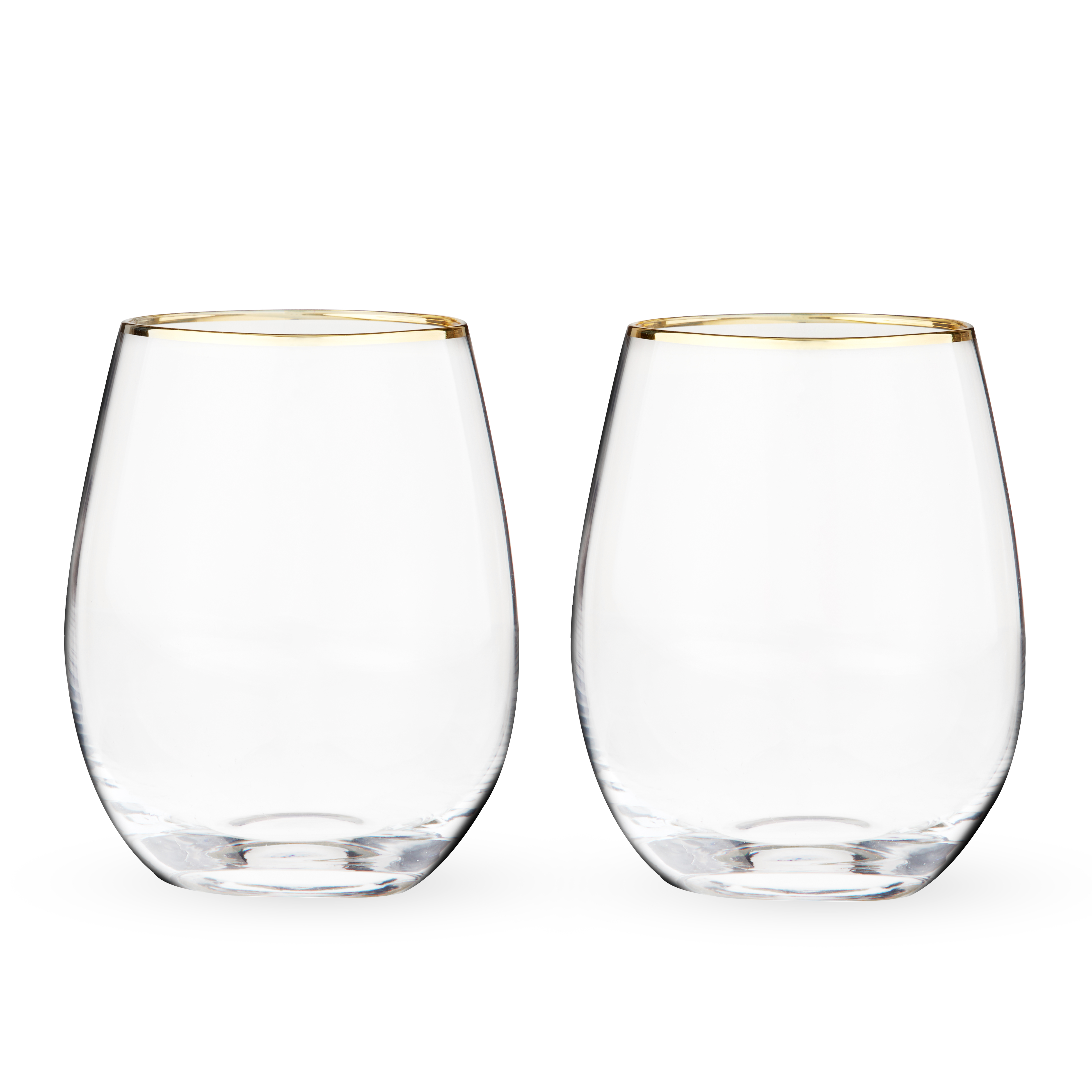 Twine Living® Gilded Stemless Wine Glass, set of 2 6