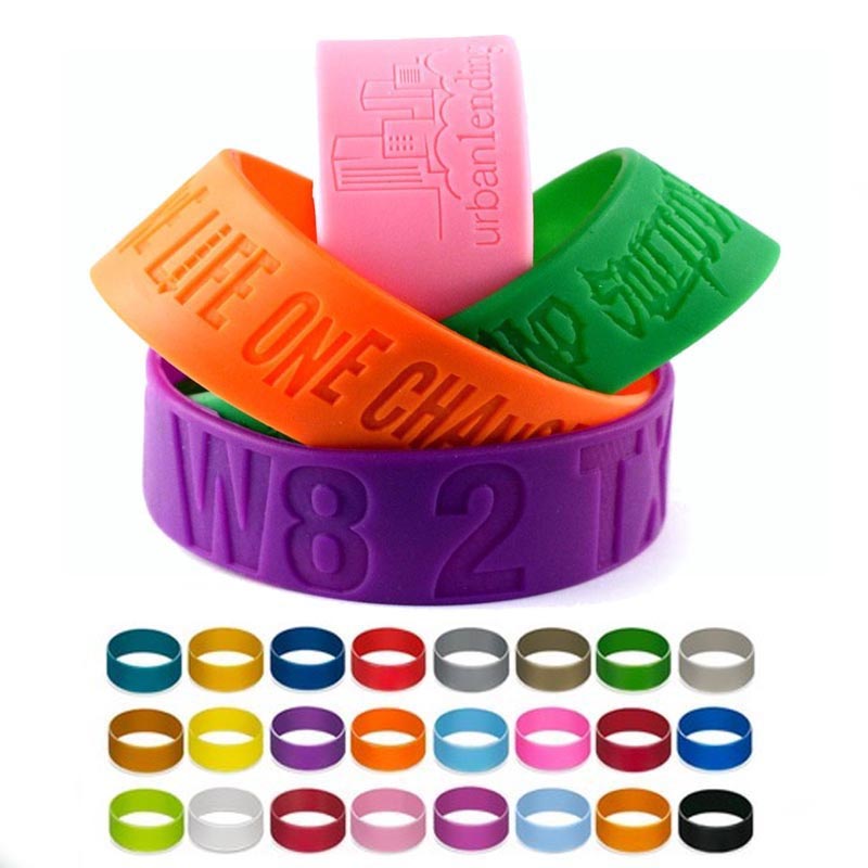 1" Debossed Silicone Bracelets 1
