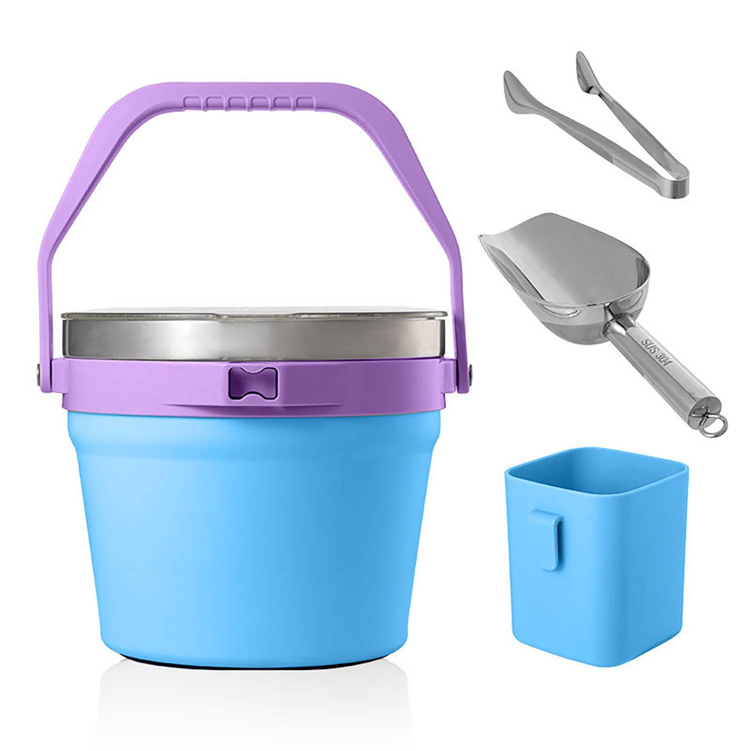 Large-Capacity Stainless Steel Insulated Ice Bucket Set 8