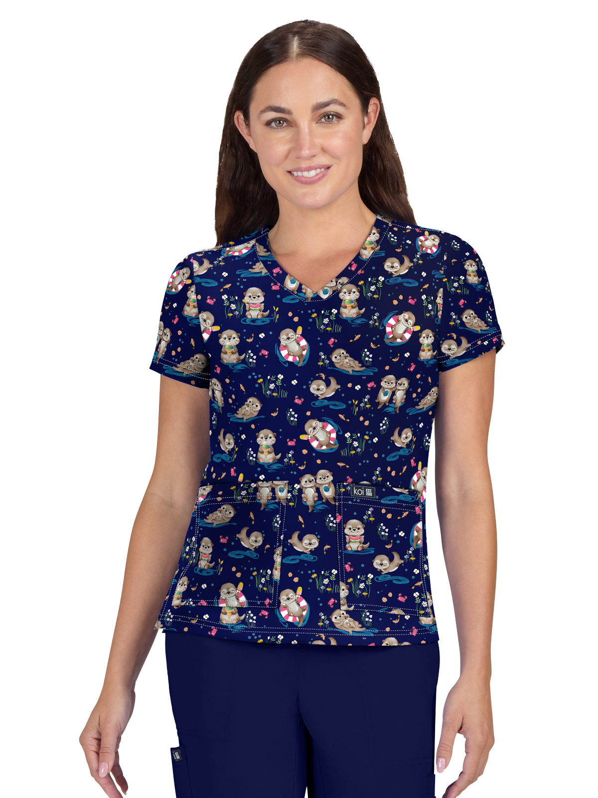 koi - Basics - Women's Two-Pocket Athletic-Inspired, Breathable Mesh Leslie Top