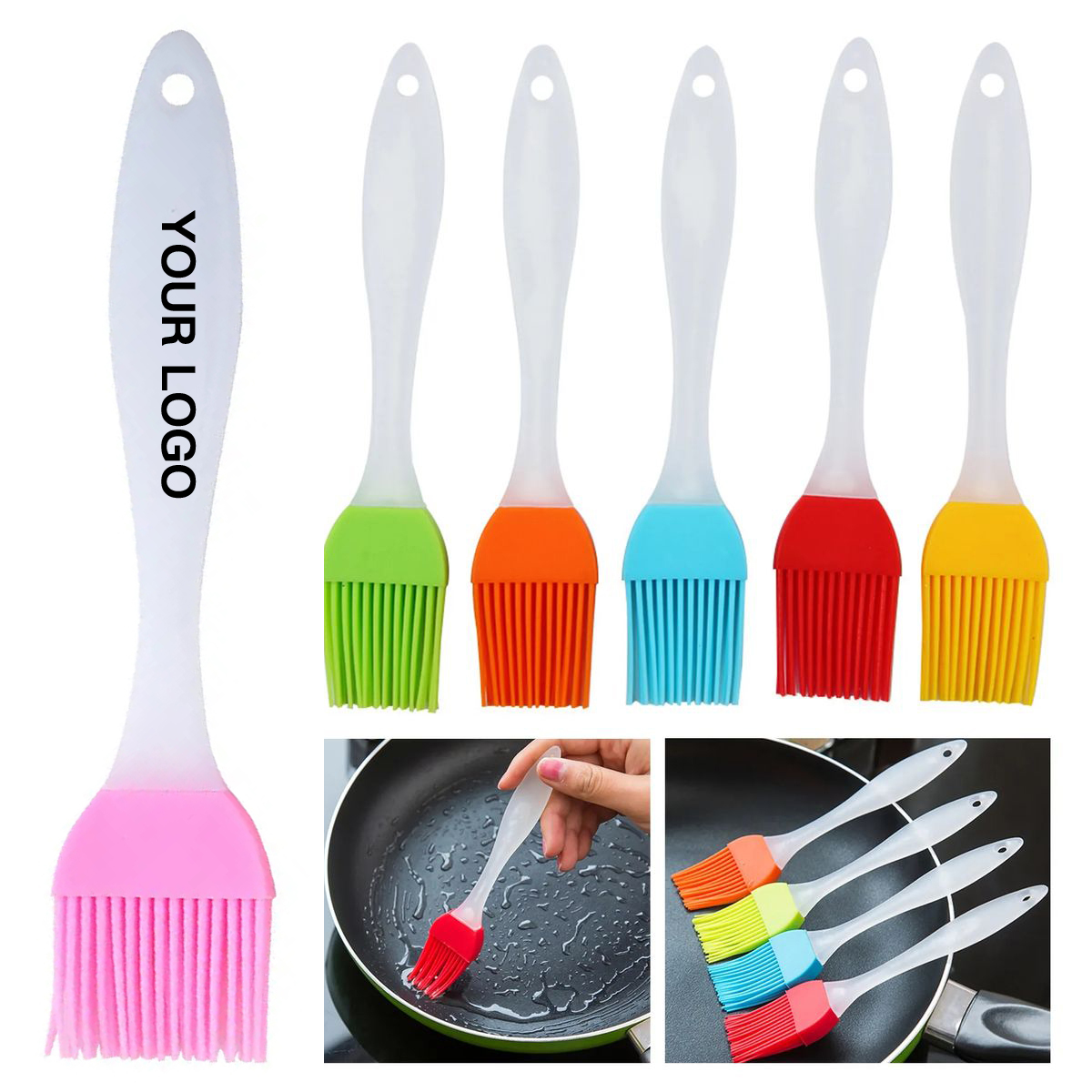 Short Handle Silicone BBQ Brush for Grilling 2