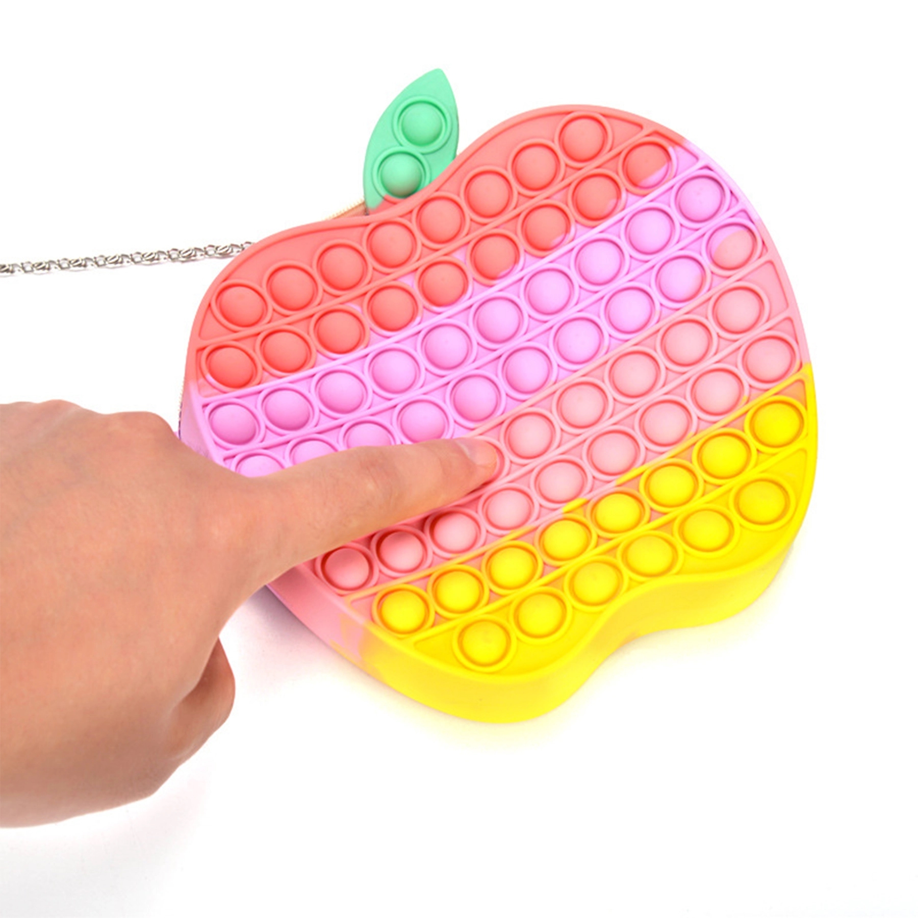 Apple Shape Silicone Fidget Popper Pop Purse Bag 4
