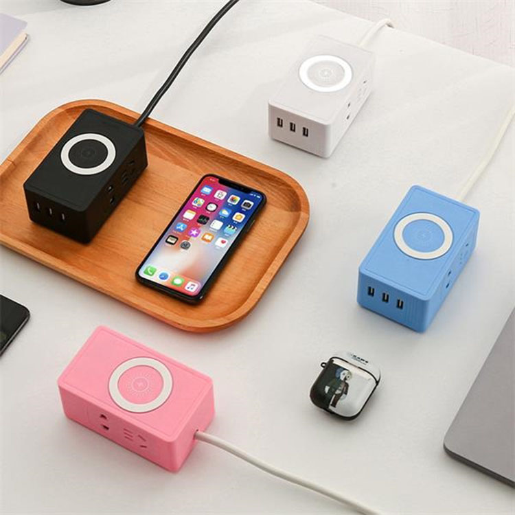 Multi-Function Wireless Charger Cube Socket 4