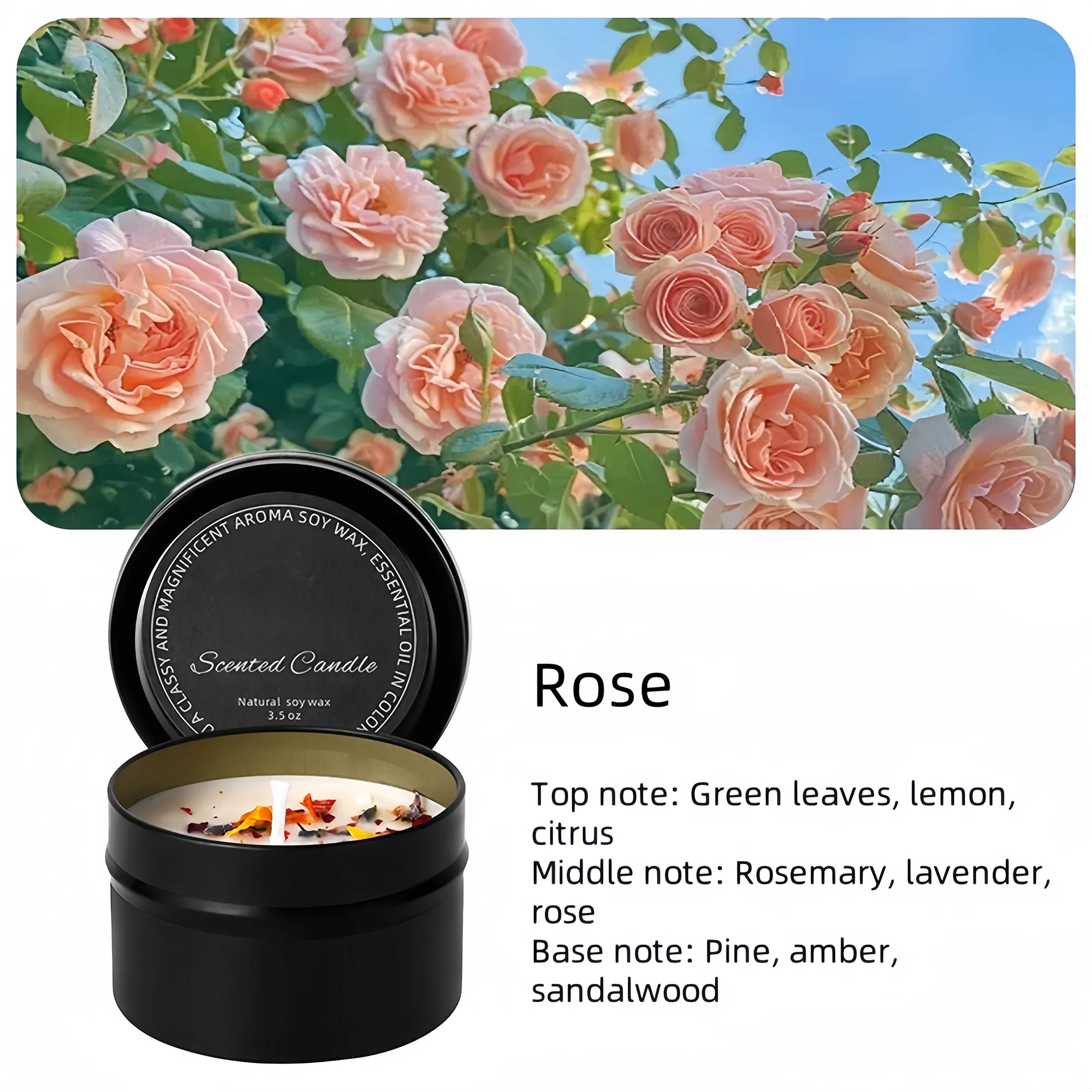 Handcrafted Dried Flower Scented Wax Candle 8