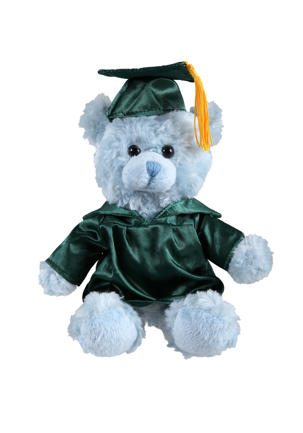 soft plush Blue Curly Sitting Bear with graduation cap &gown 4