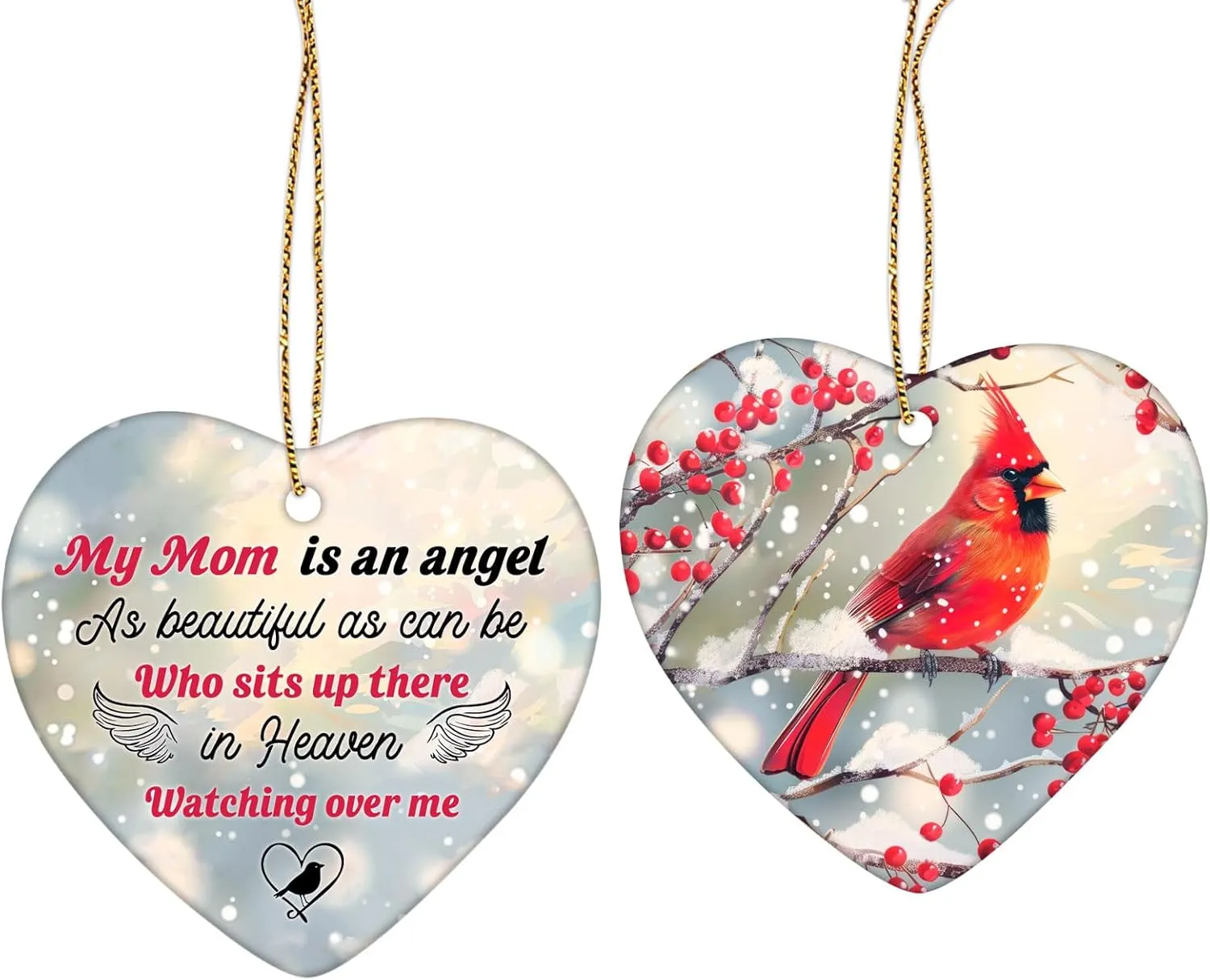 Heart Shape Ceramic Christmas Ornament 2