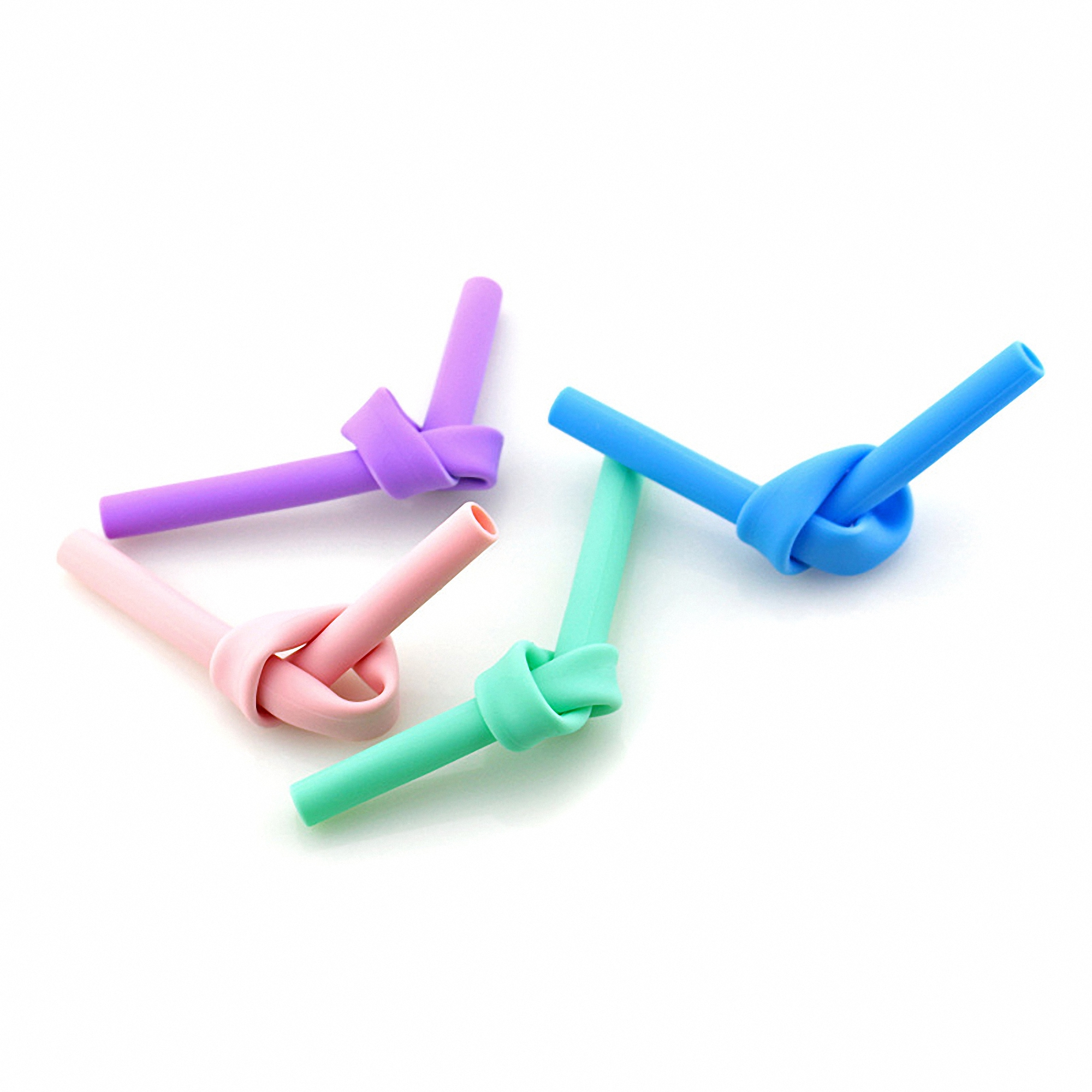 Reusable Collapsible Silicone Straw Set with Cleaning Brush and Travel Cap 3