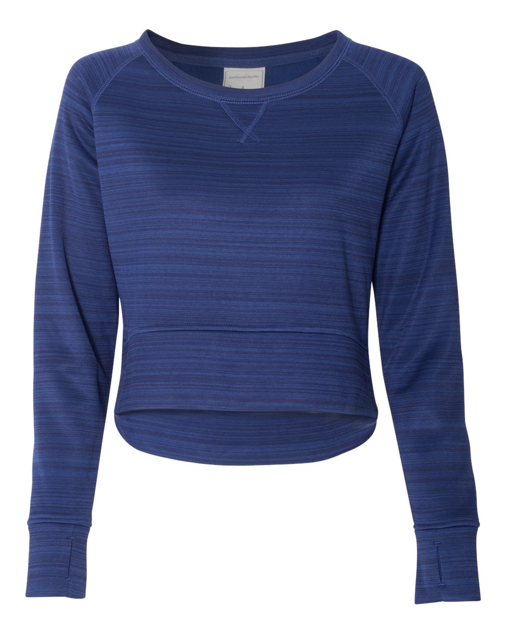 Women's Odyssey Striped Performance Fleece Hi-Low Crewneck Sweatshirt - 8663 21