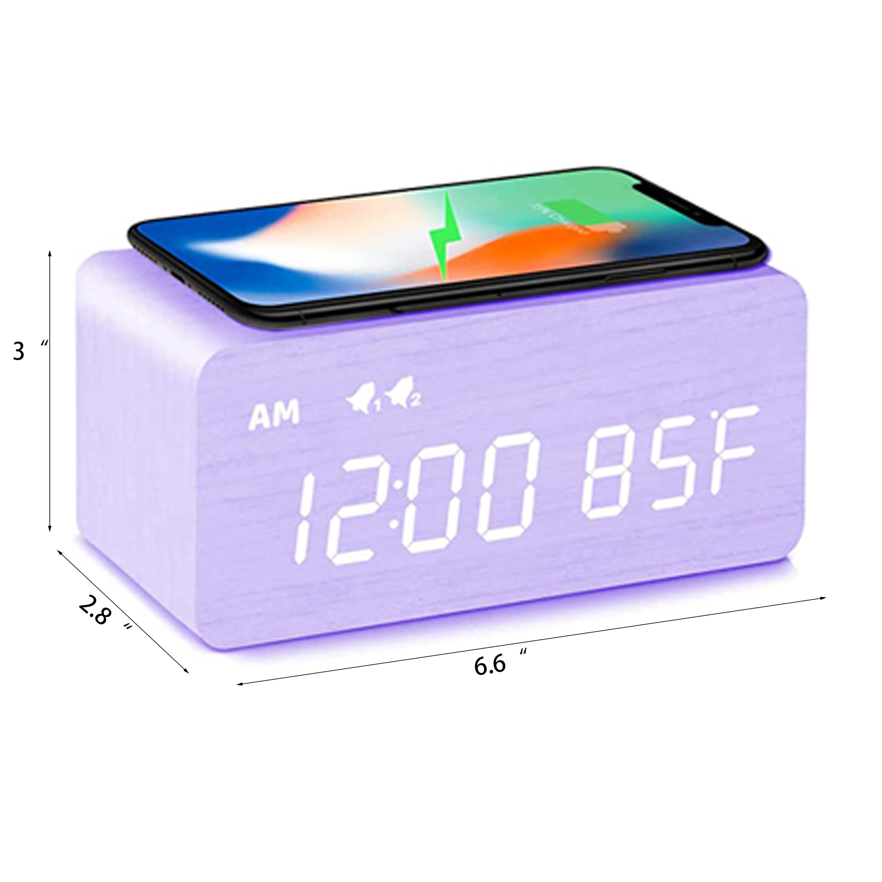 Wooden Wireless Charging Alarm Clock 3
