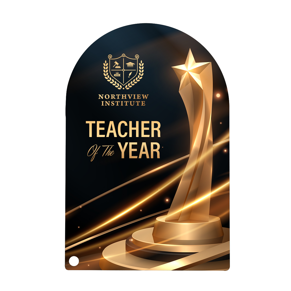 Acrylic Award - Arch Rectangle 7" 1