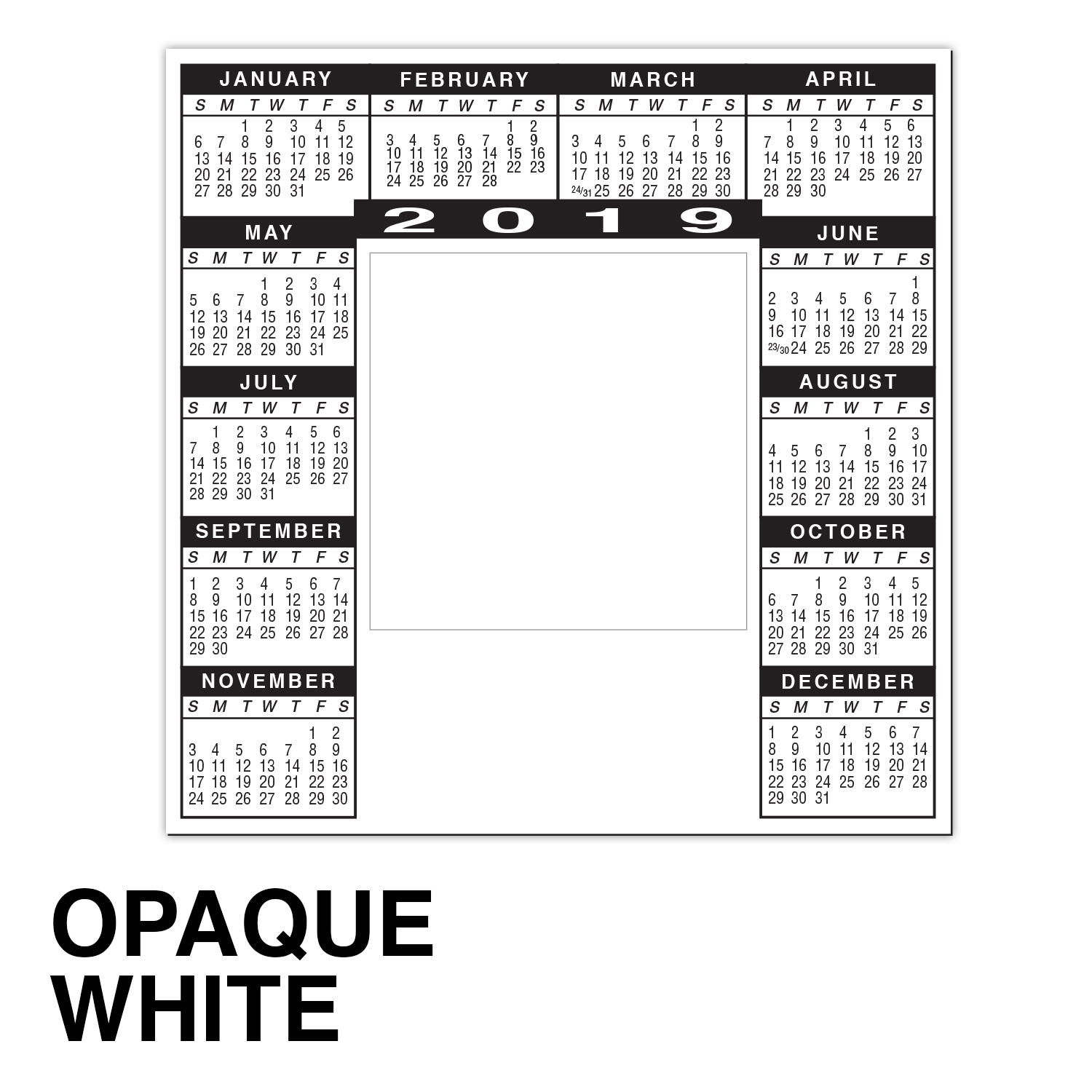 Rectangle Calendar Magnet - Full Color 2