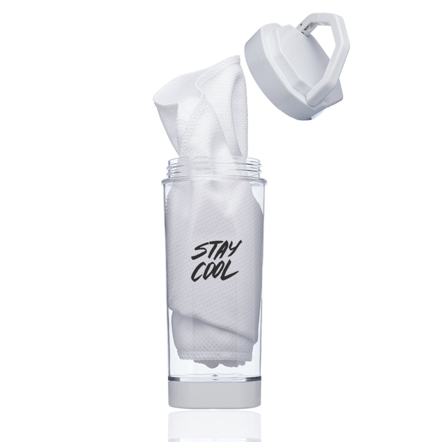 2-in-1 Cool Down Sports Kits Bottle w/ Towel & Phone Holder 4